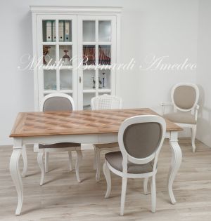 Libreria vetrina in legno massello 2 ante con inglesina finitura laccata colore bianco